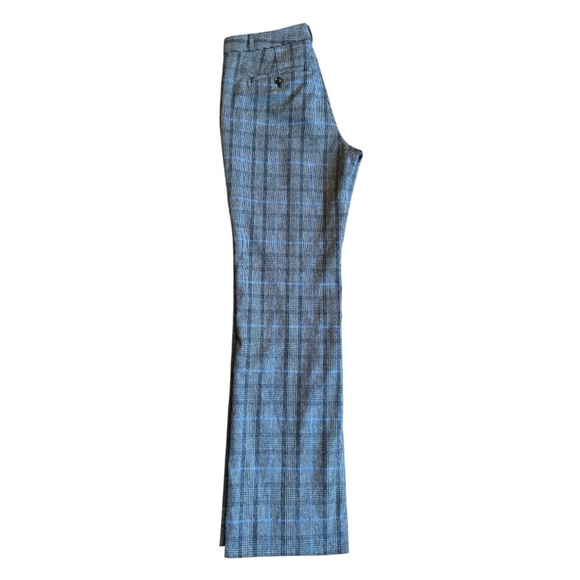 EUC Women's Banana Republic Logan Plaid Trouser Pants Size 8 Gray Blue - Picture 6 of 10